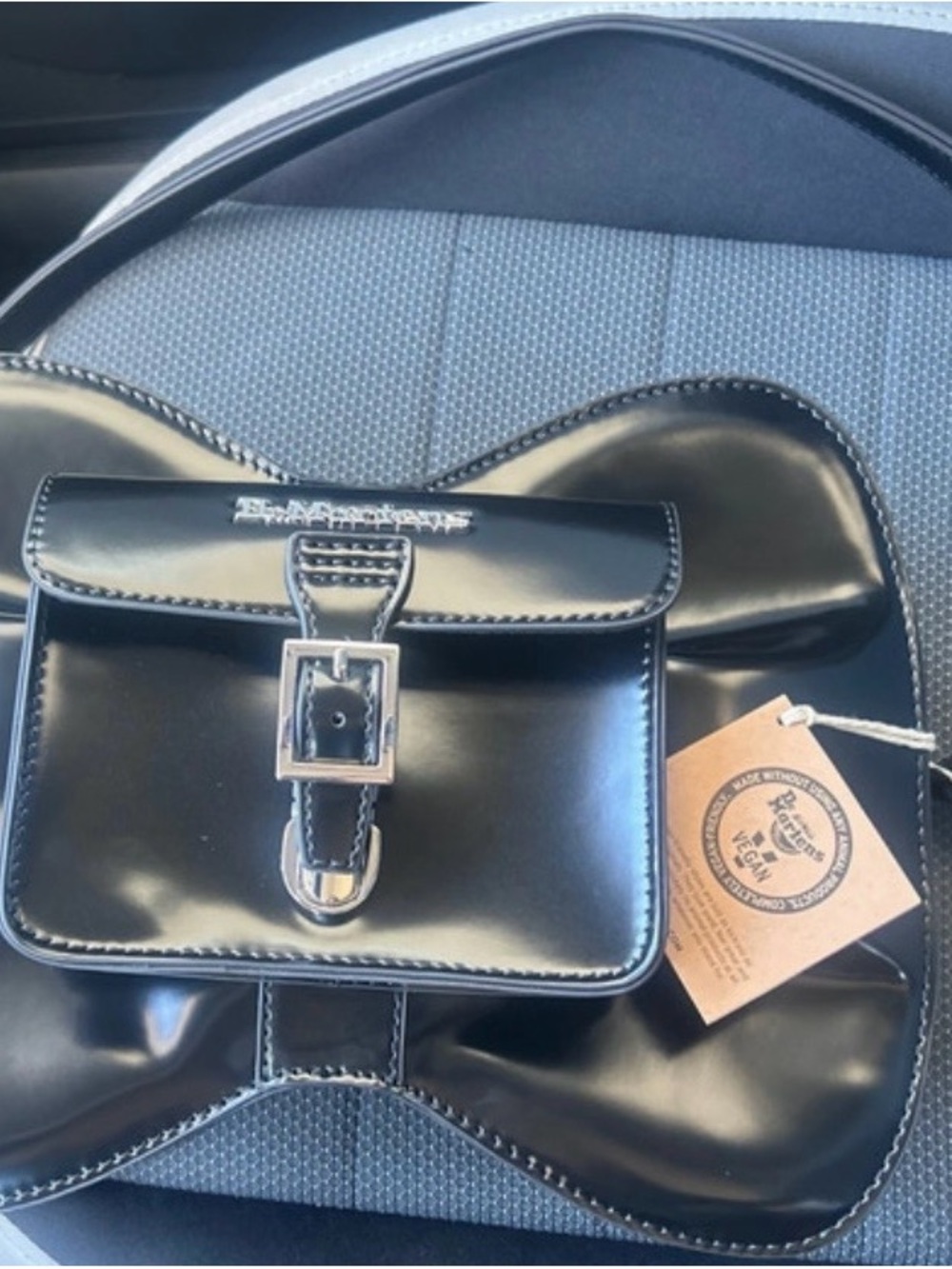 Dr. Martens Glossy Black Buckle Crossbody Bag